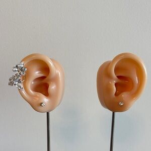 Elegant Crystal Ear Cuff With Bonus Studs NWOT